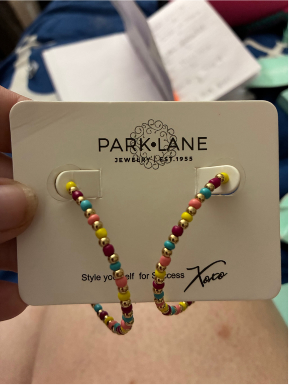 Women's Park Lane Multi-Color Beaded Hoop Earrings